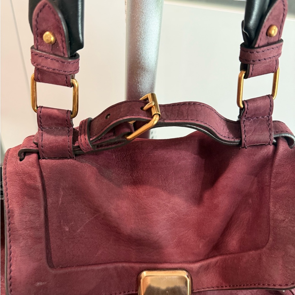 Chloe Burgundy Paraty suede Shoulder Bag - Picture 7 of 11